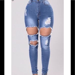 Fashion Nova distressed jeans